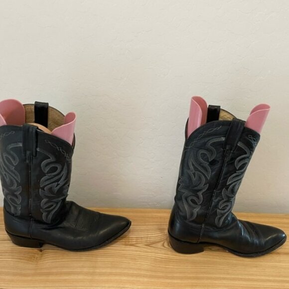 Dan Post Mens Milwaukee Cowboy Boots Leather Black 10.5D broken-in - Picture 1 of 8